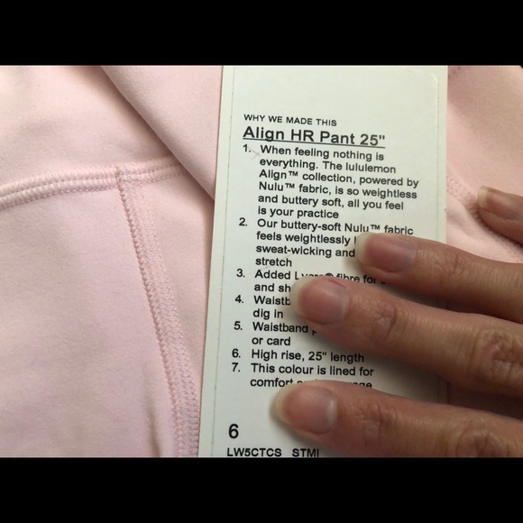 Lululemon Strawberry Milkshake Align Pant 25” (no pockets!) Size 6 NWT!!! RARE! - Picture 11 of 14